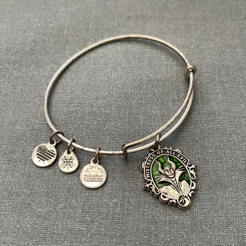 Disney Alex and Ani silver maleficent bracelet